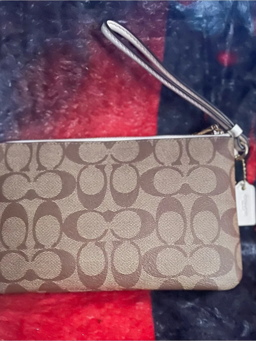 Coach Signature Double Zip Wristlet